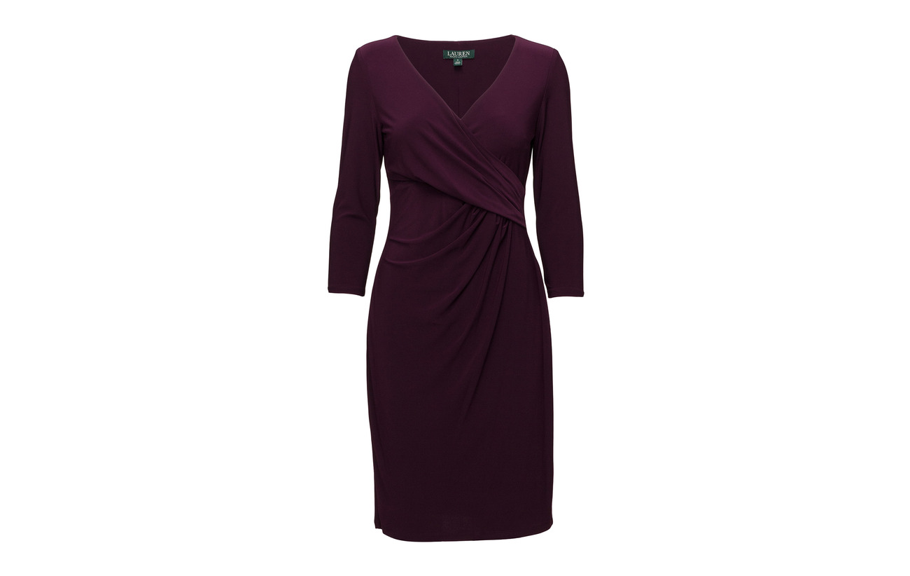 Lush Polyester 5 Lauren Jersey Elastane Ralph Surplice Emerald 95 Dress Iw6gaqx