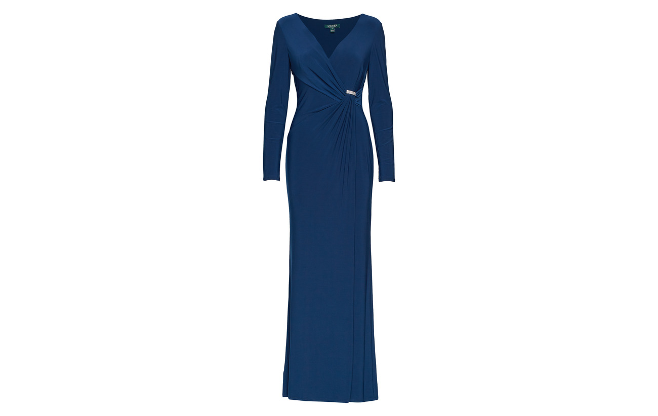 Bryl 95 Ralph 5 Jersey Shirred Lauren Elastane Luxe Gown Polyester UXgAq