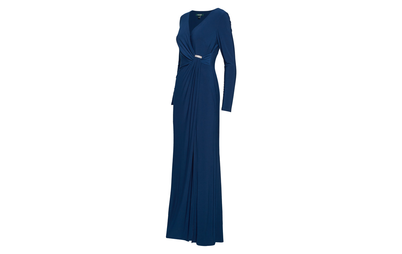 Bryl 95 Ralph 5 Jersey Shirred Lauren Elastane Luxe Gown Polyester UXgAq