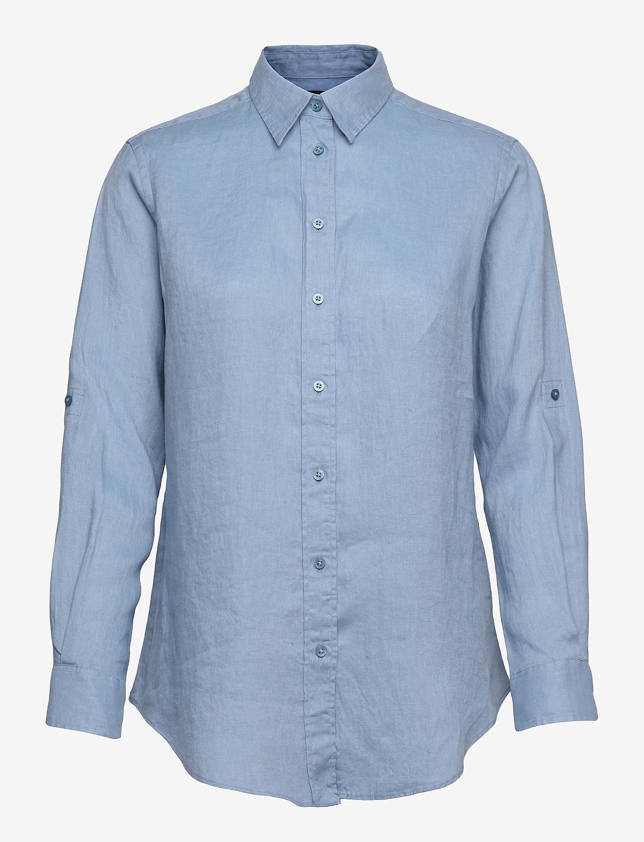 ralph lauren blue linen shirt