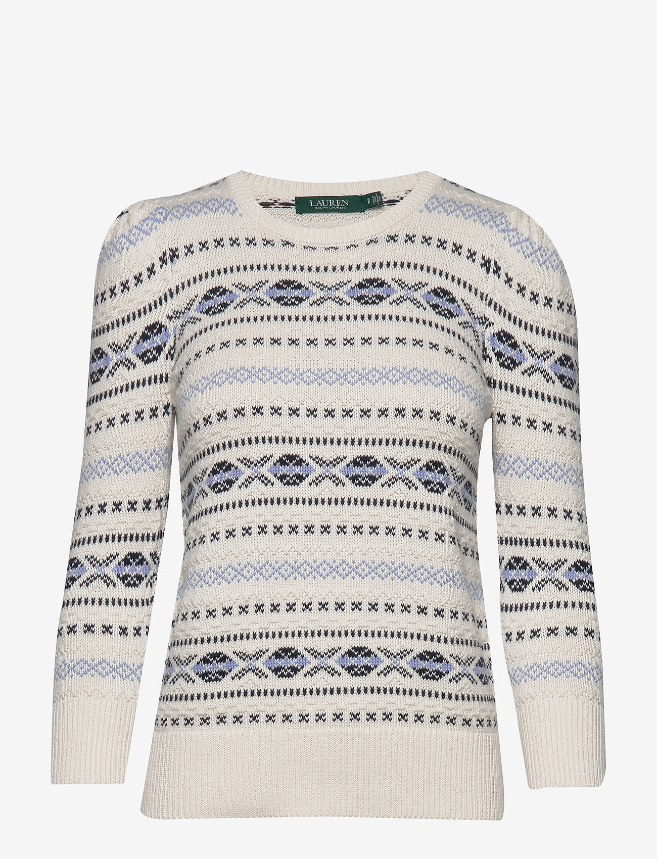 Fair Isle Cotton Sweater (Mascarpone Cream) (£81.95) - Lauren Ralph ...