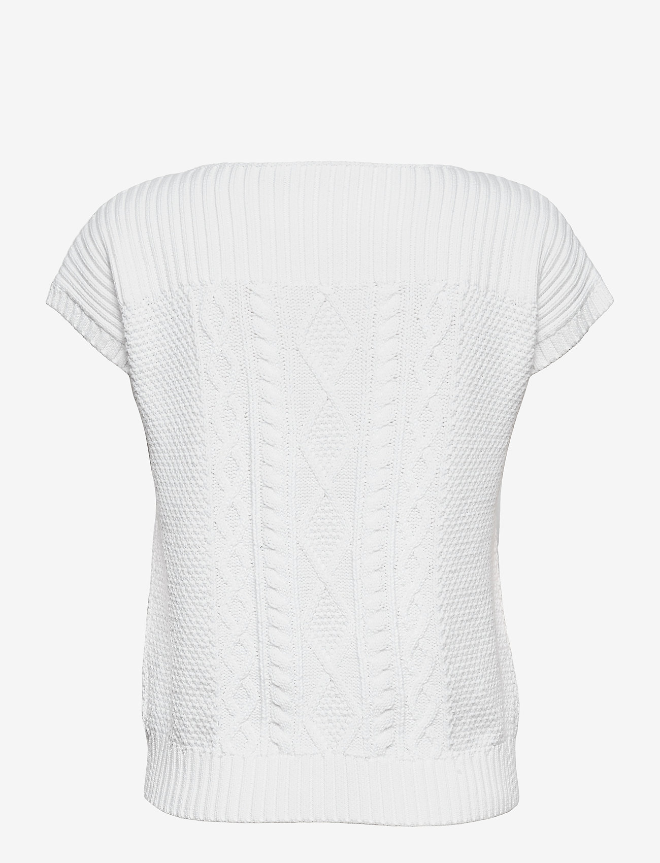 Lauren Ralph Lauren - Aran-Knit Combed Cotton Sweater - kortærmede bluser - white - 1