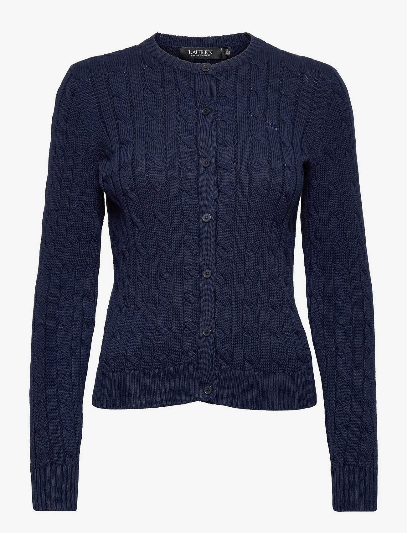 ralph lauren navy cable knit cardigan