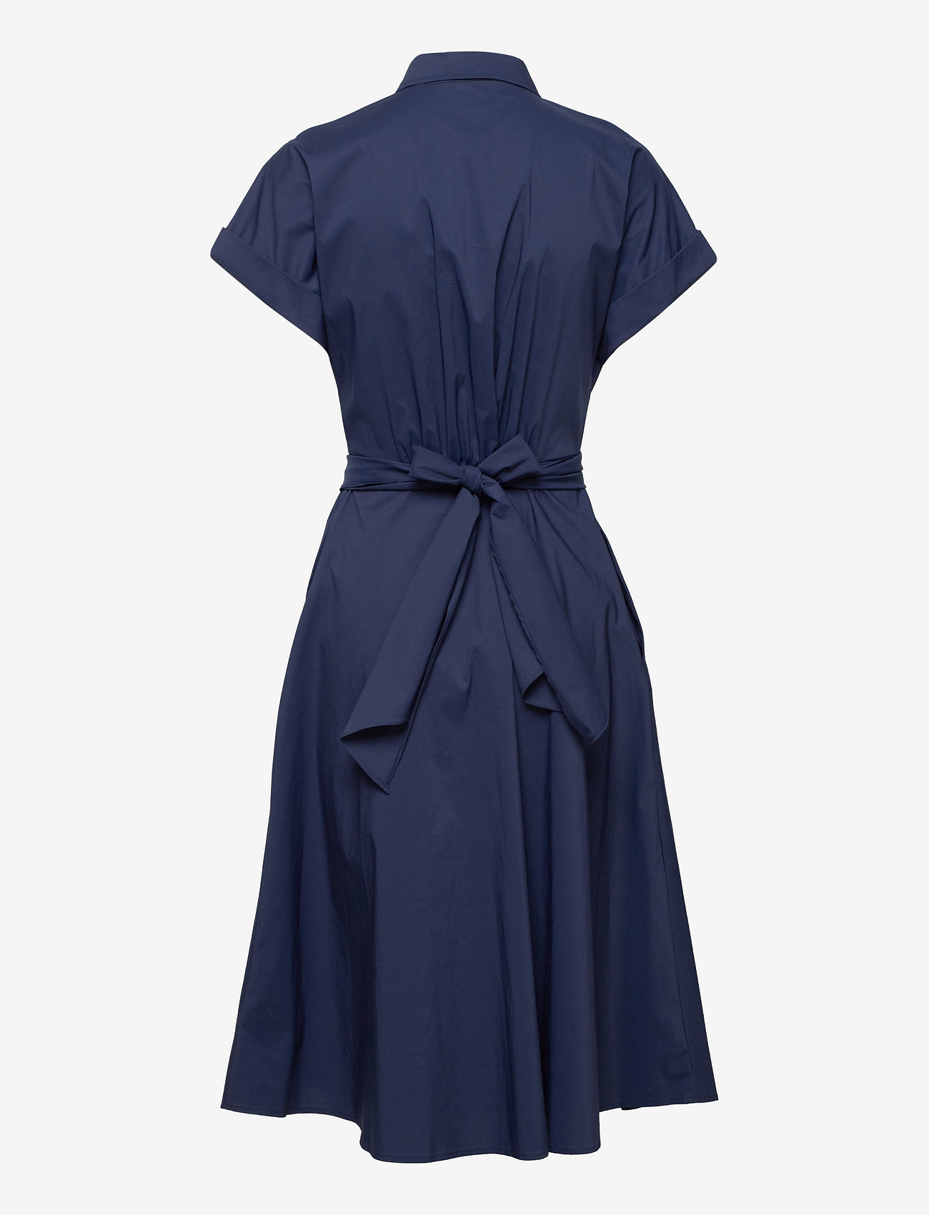 navy cotton shirt dress