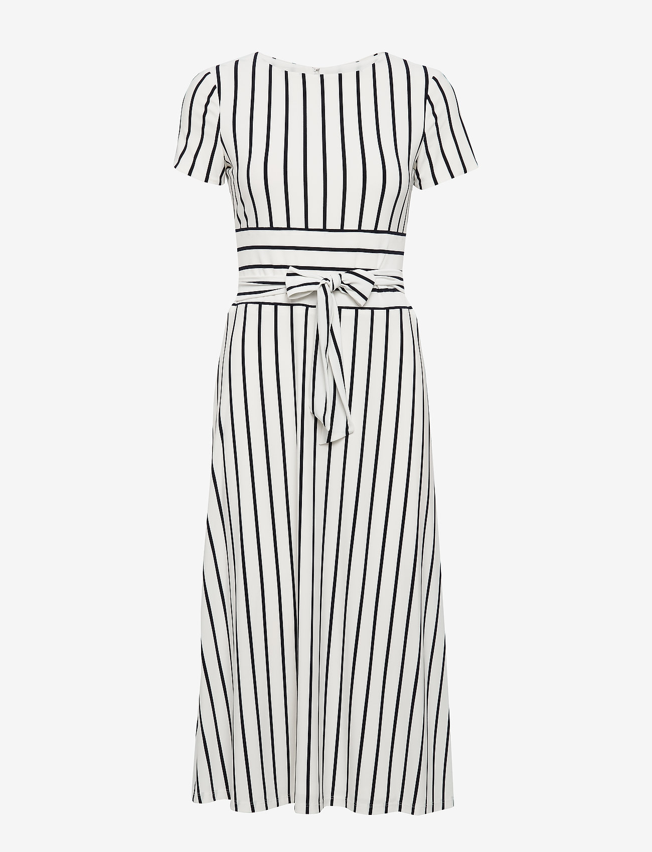 black and white striped jersey dress