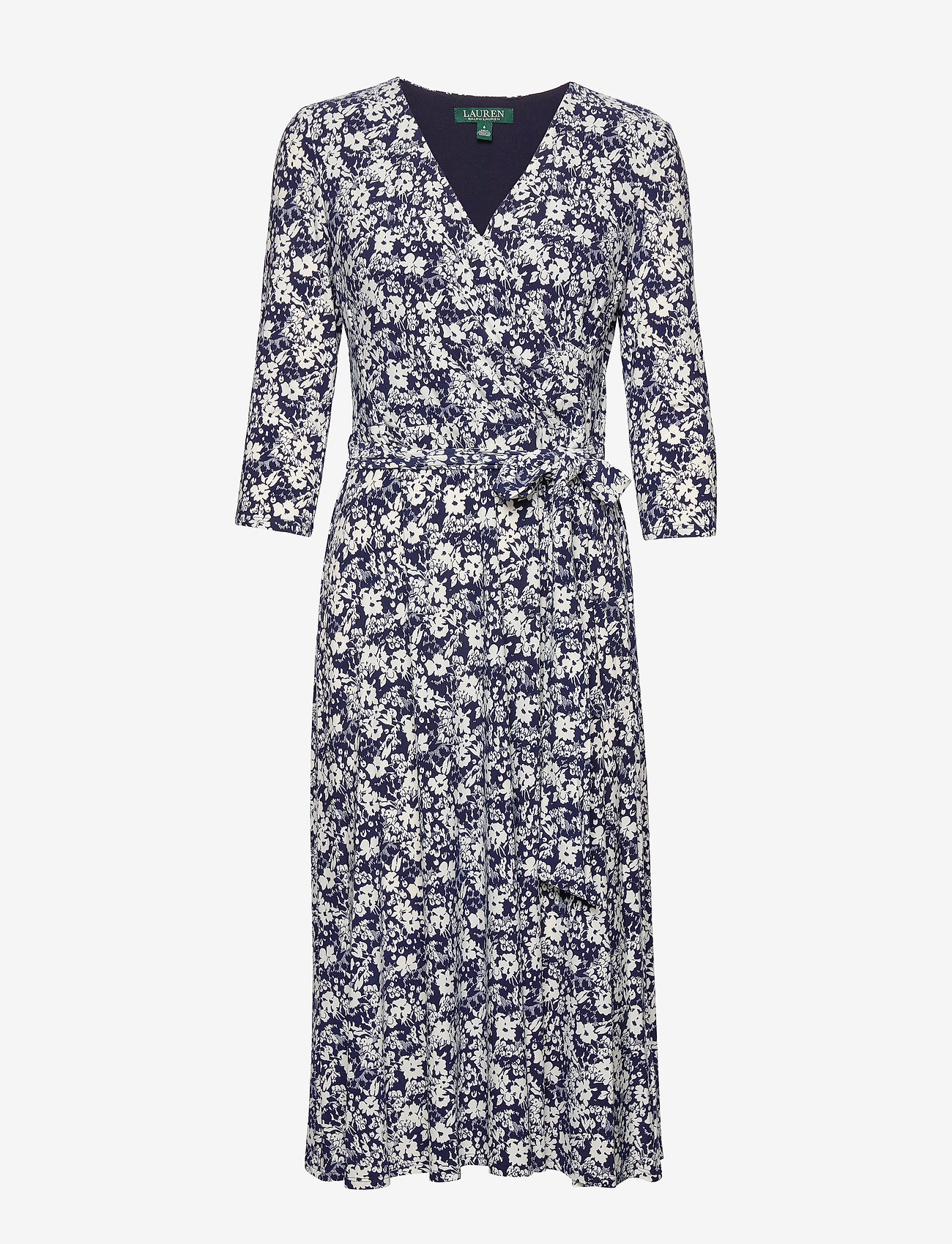 lauren ralph lauren floral surplice jersey dress