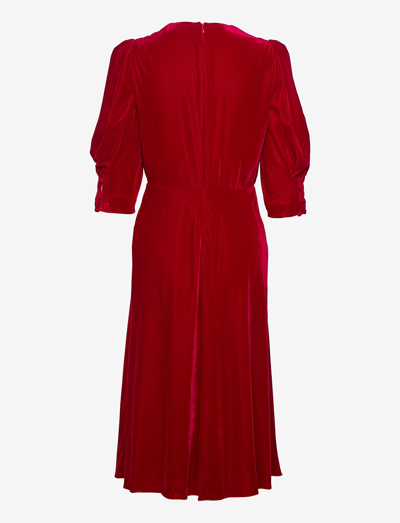 Lauren Ralph Lauren Velvet Puff-sleeve Dress - Midi dresses | Boozt.com