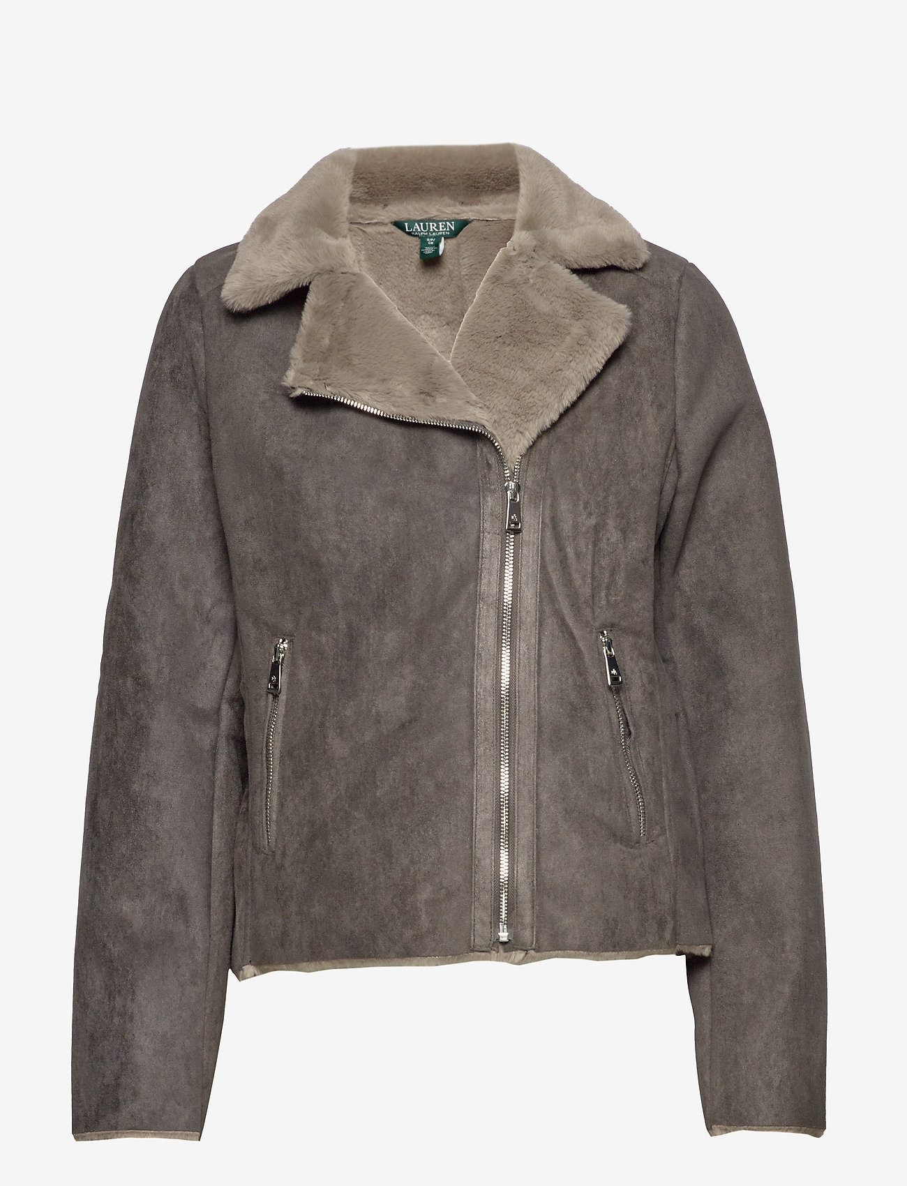 lauren ralph lauren faux shearling moto jacket