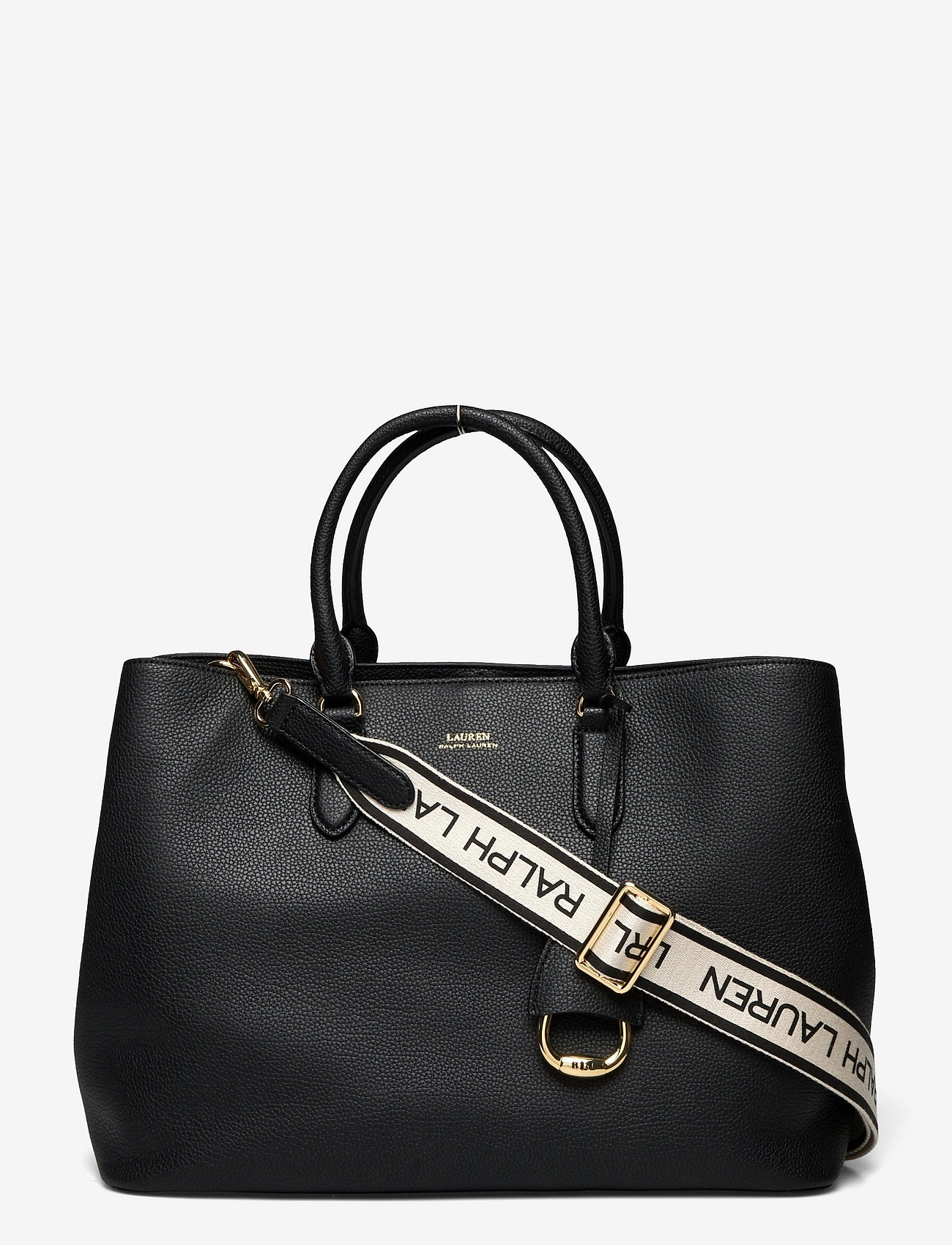 ralph lauren black marcy satchel bag