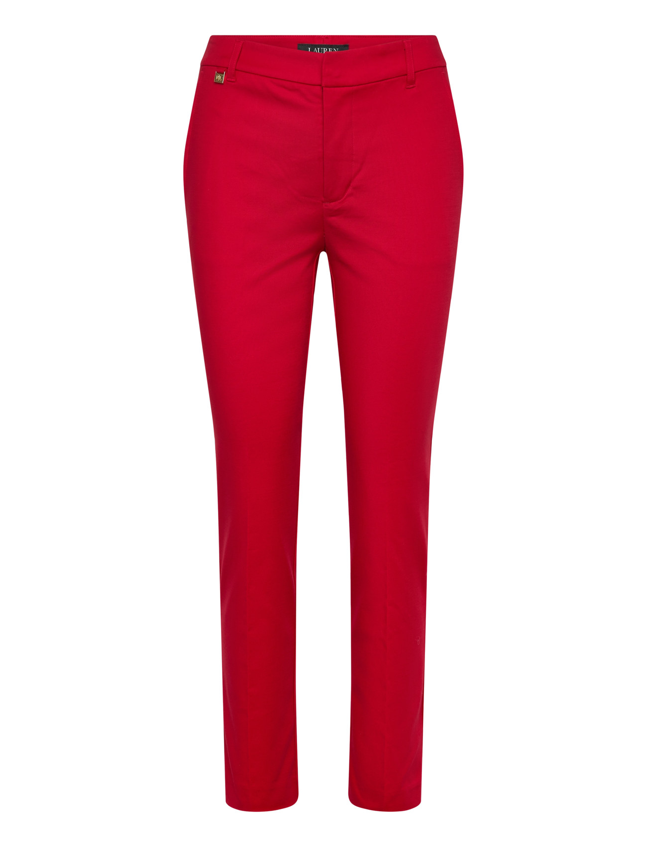 Lauren Ralph Lauren Double-Faced Stretch Cotton Pant, 38, Red, Bukser > Slim Fit-Bukser, Dame