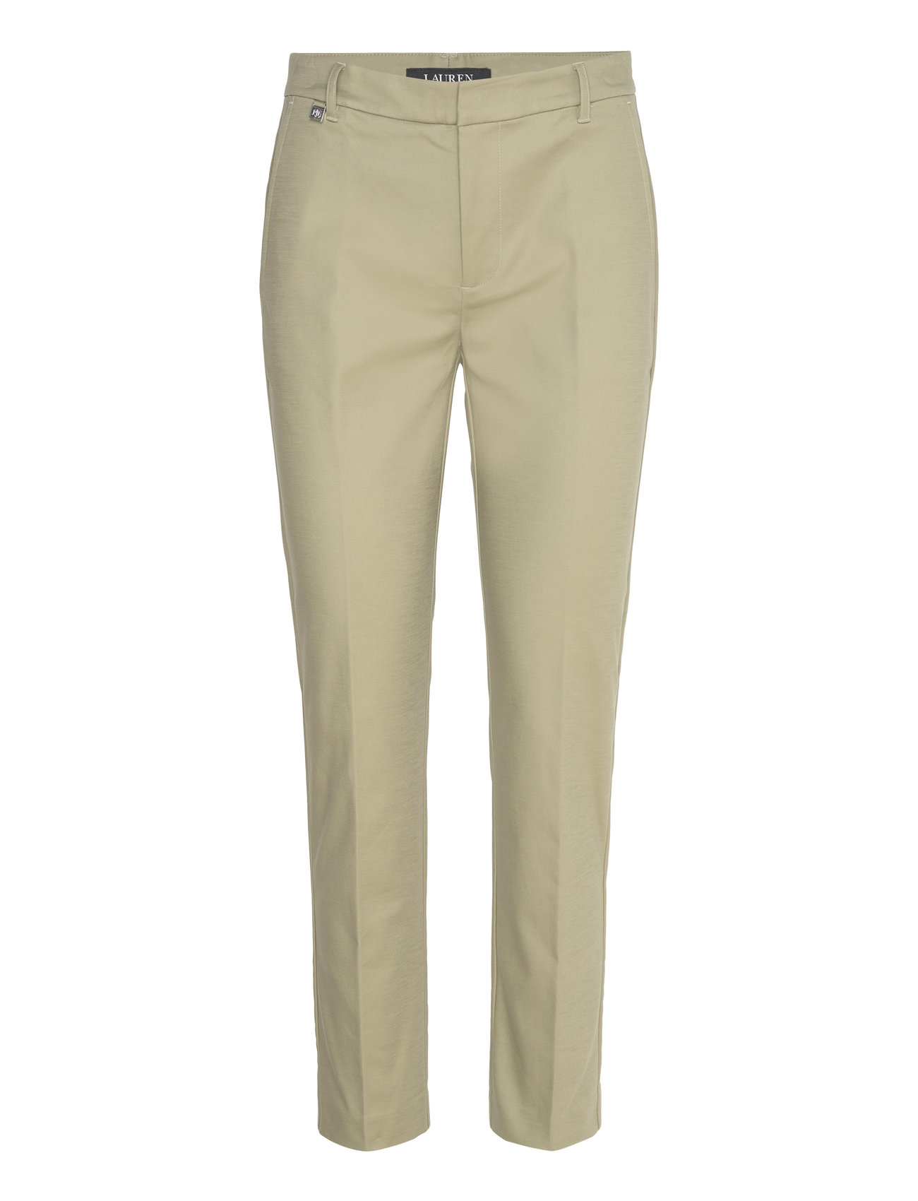 Lauren Ralph Double-Faced Stretch Cotton Pant, 40, Green, Trousers - Slim Fit Trousers, Dame