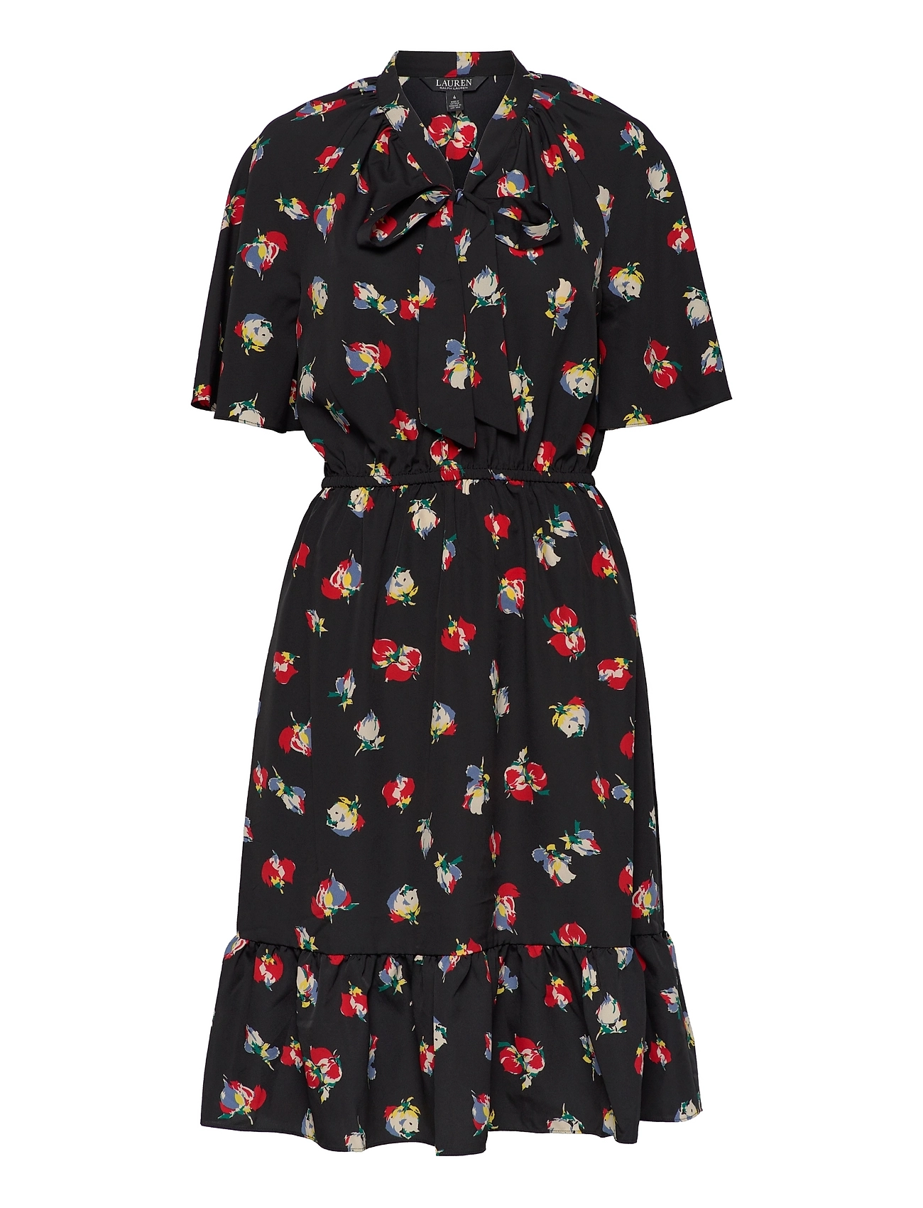 Lauren Ralph Lauren Floral Crepe Tie-neck Dress - Midi dresses 