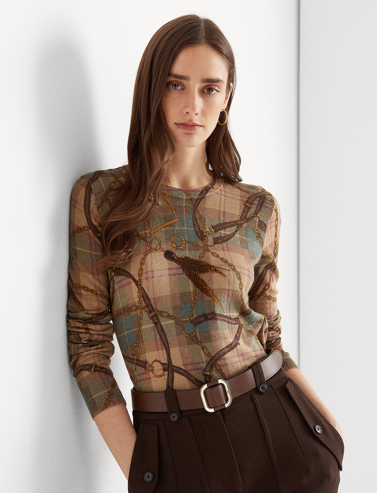 Lauren Ralph Lauren Plaid Cotton-blend Sweater - Long-sleeved tops -  