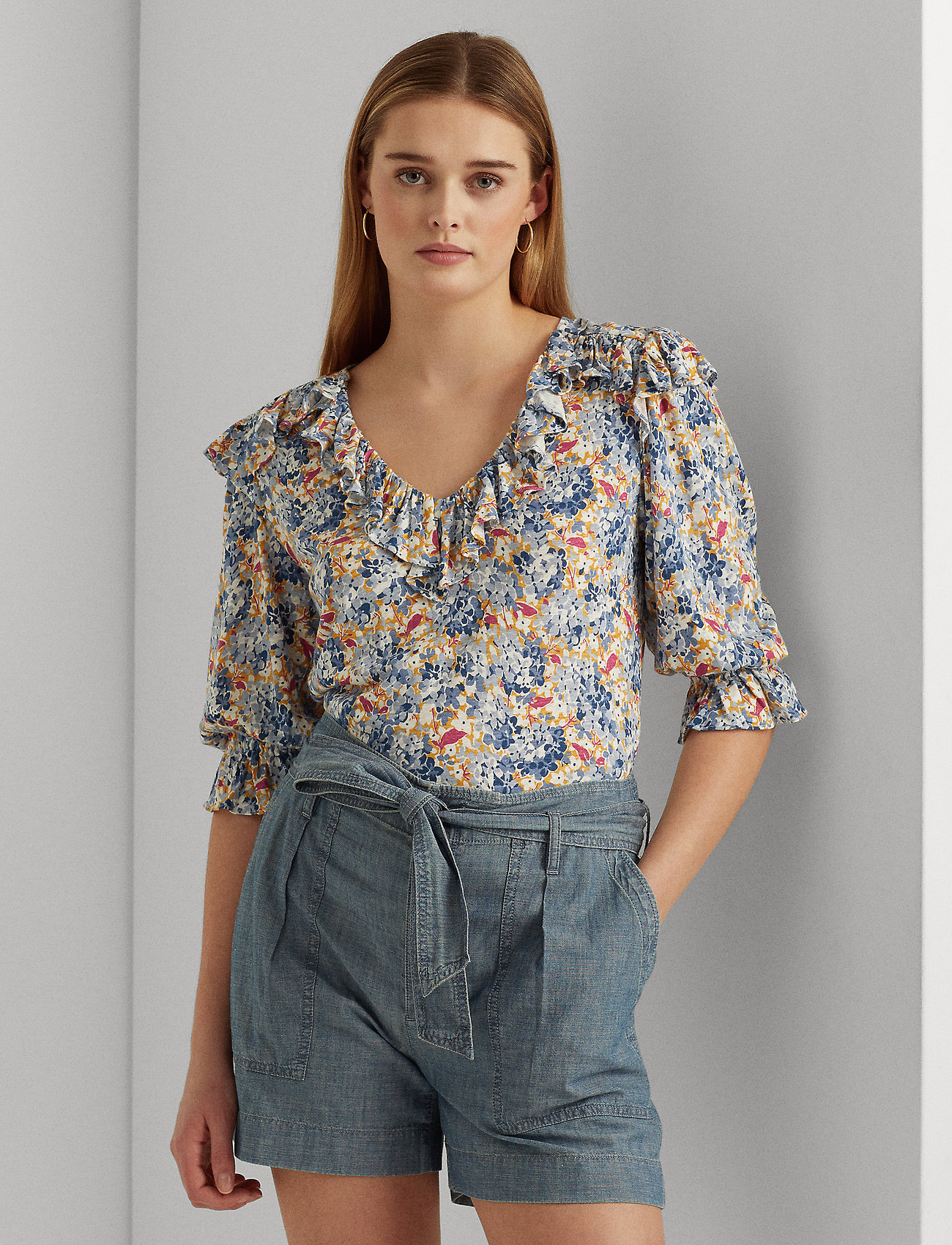 Ralph lauren ruffle store top