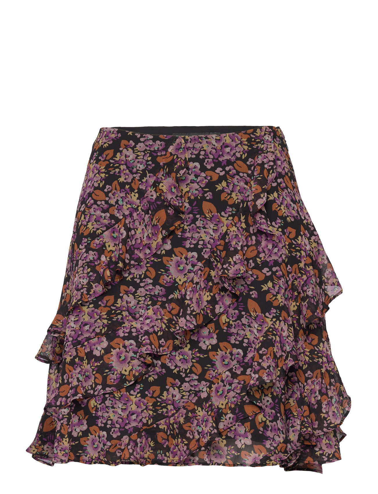 Floral Ruffle-Trim Georgette Skirt Purple Lauren Ralph Lauren