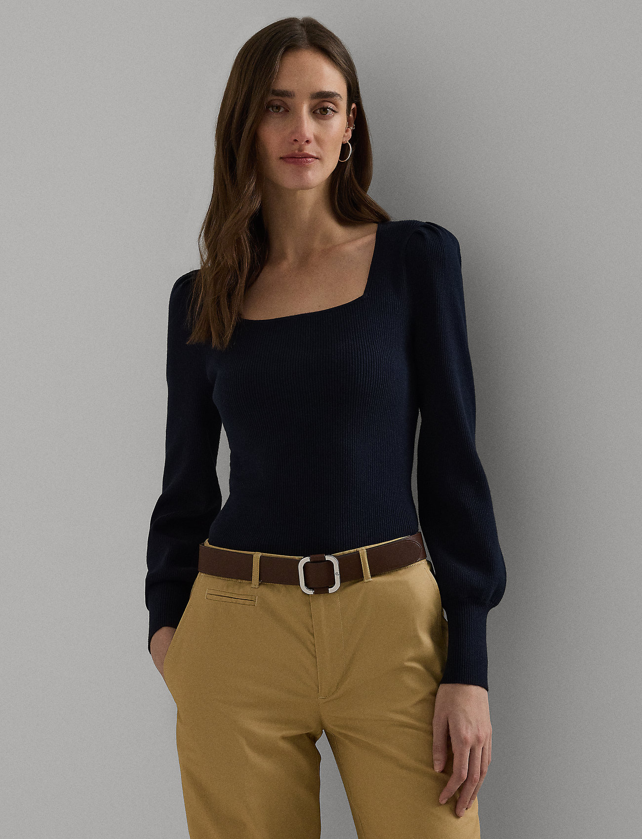 ラルフ・ローレン Lauren Ralph Lauren Cotton-Blend Puff-Sleeve Sweater レディース Sweater Lauren Ralph Lauren Cotton-Blend Puff-Sleeve Sweater Martin