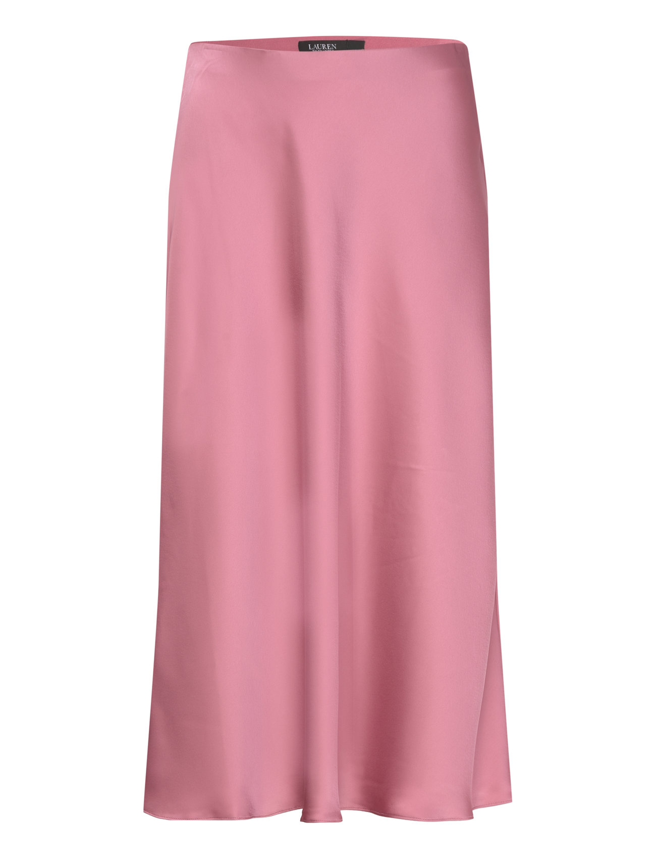 Satin Charmeuse Midi Skirt Skirts Knee-length & Midi Skirts Pink Lauren Ralph Lauren