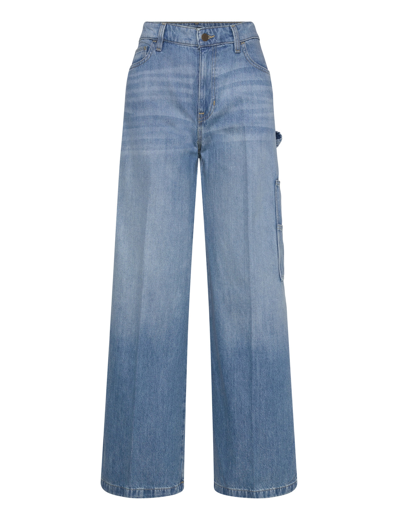 Lauren Ralph Lauren High-Rise Wide-Leg Carpenter Jean, 38, Blue, Jeans > Vidde, Dame