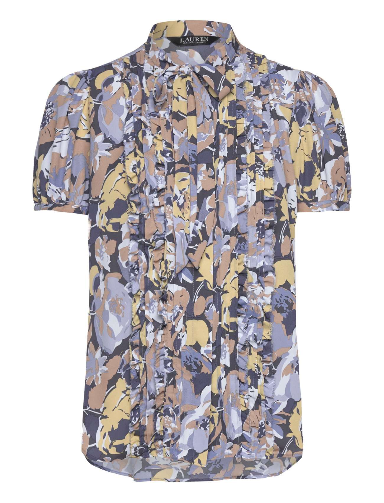 LAUREN RALPH LAUREN Floral Georgette Puff-Sleeve Shirt Patterned - S - Damen