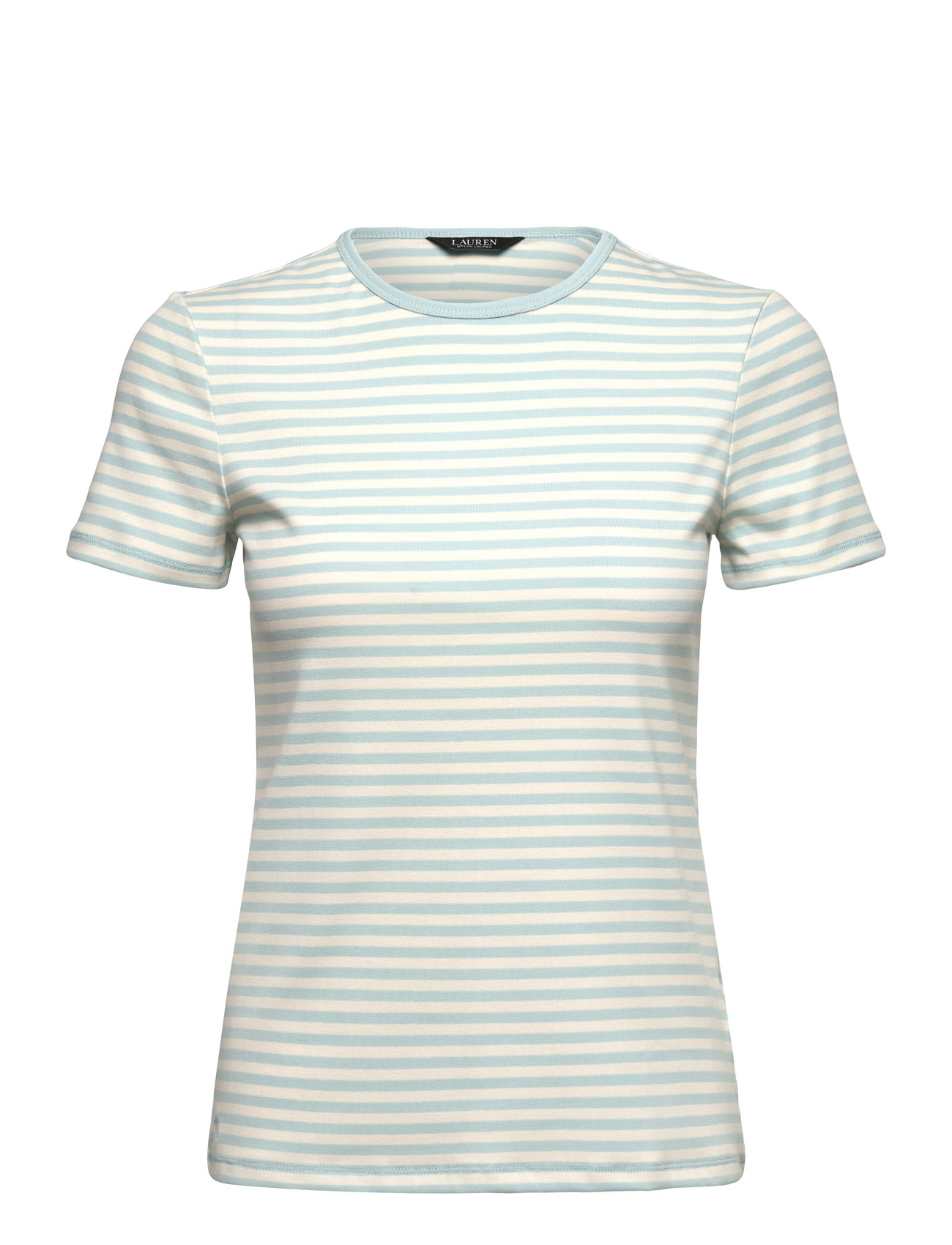 Lauren Ralph Lauren Striped Stretch Cotton Crewneck Tee, XS, Blue, T-Shirts & Toppe > Kortærmede, Dame