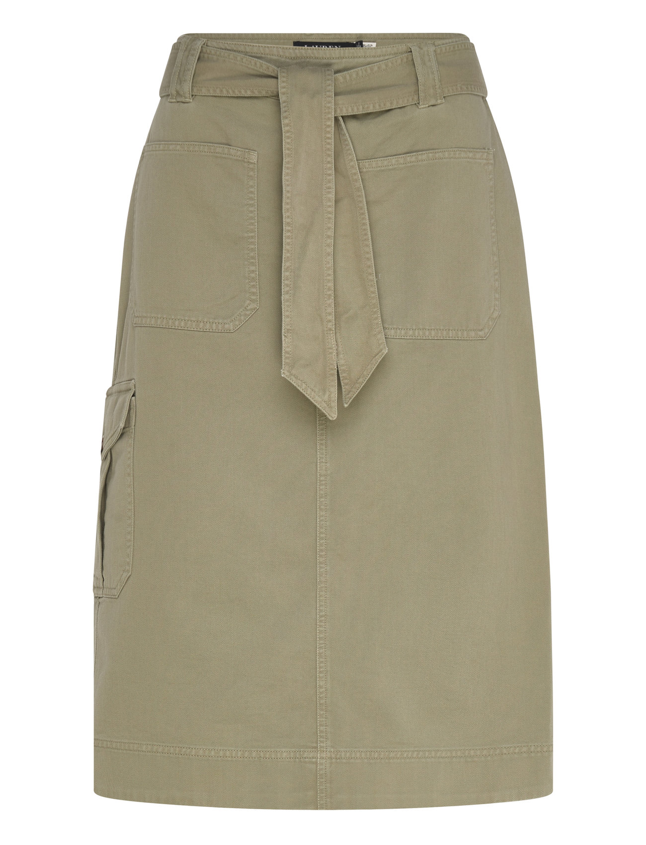 Belted Cotton Twill Pencil Skirt Skirts Knee-length & Midi Skirts Khaki Green Lauren Ralph Lauren