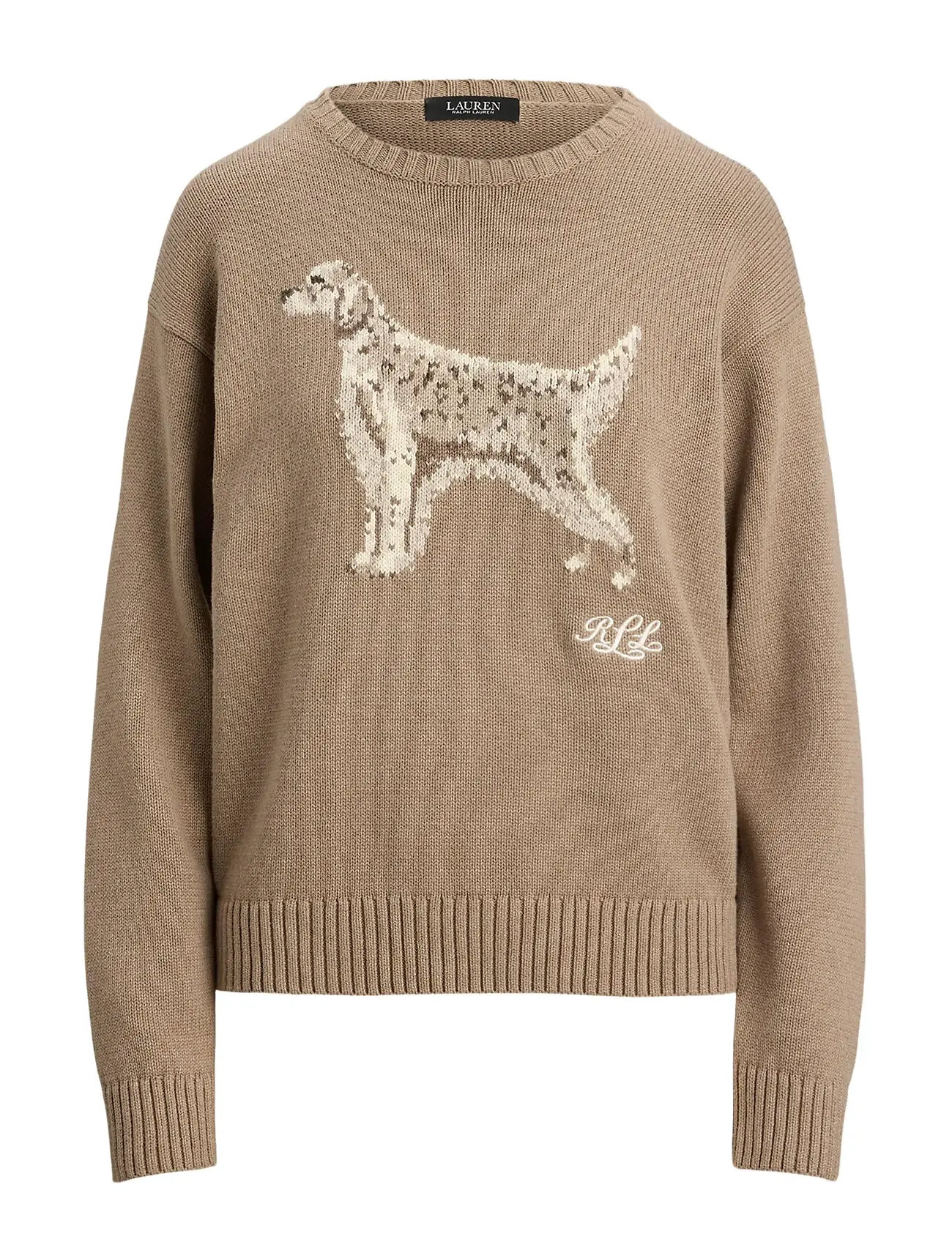 LAUREN RALPH LAUREN Intarsia-Knit English Setter Pullover Beige - XS - Damen