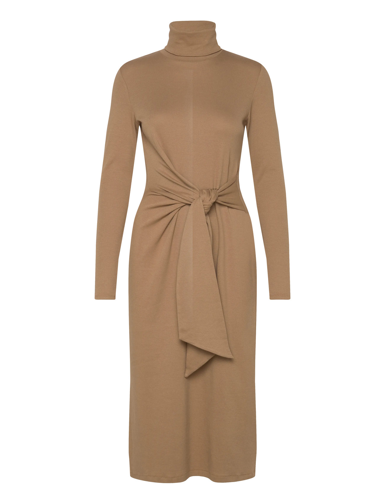 Lauren Ralph Lauren Tie-Front Turtleneck Dress, XL, Beige, Designere > Knælange Og Midi, Dame