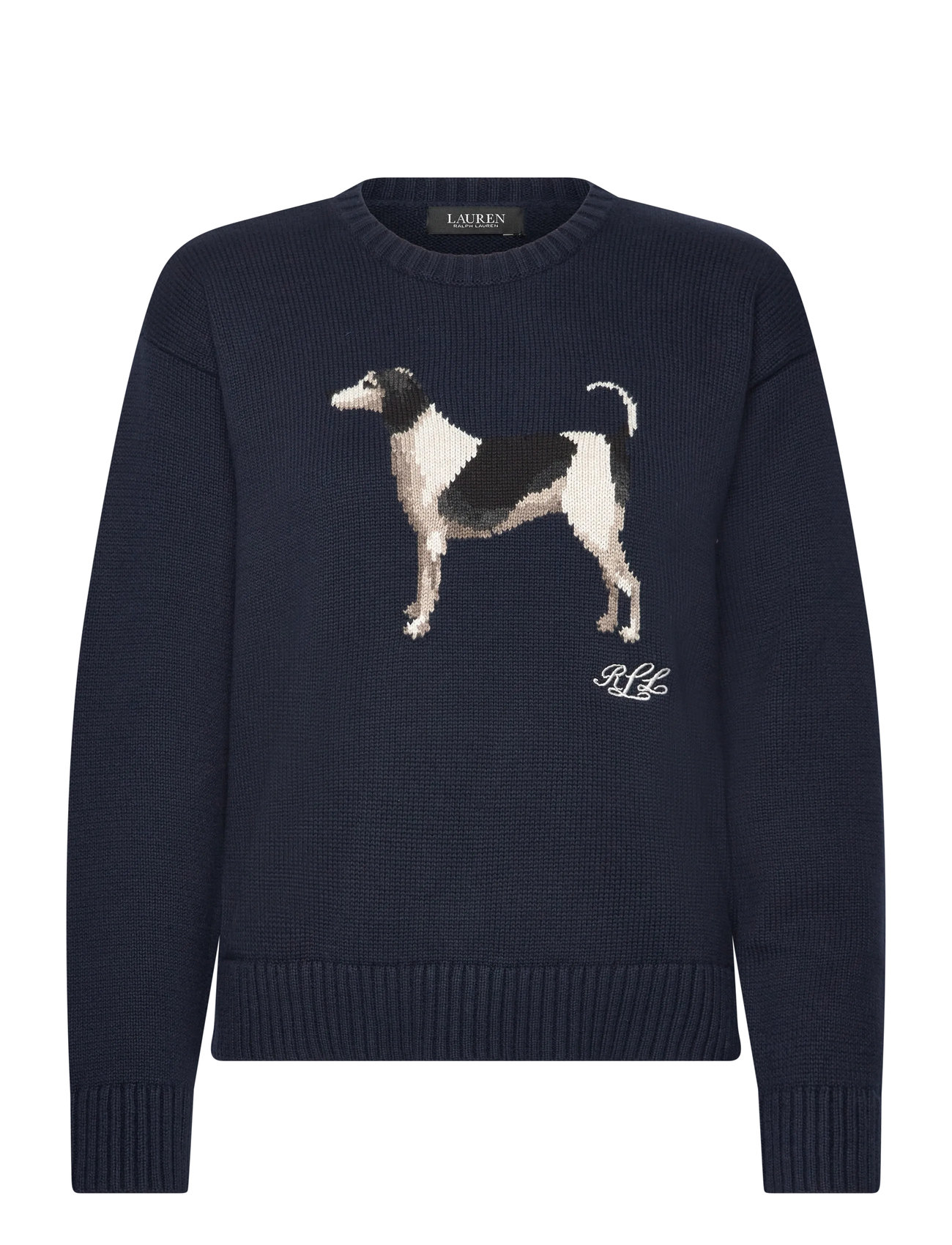 LAUREN RALPH LAUREN Intarsia-Knit Dog Baumwolle Pullover Navy - XL - Damen