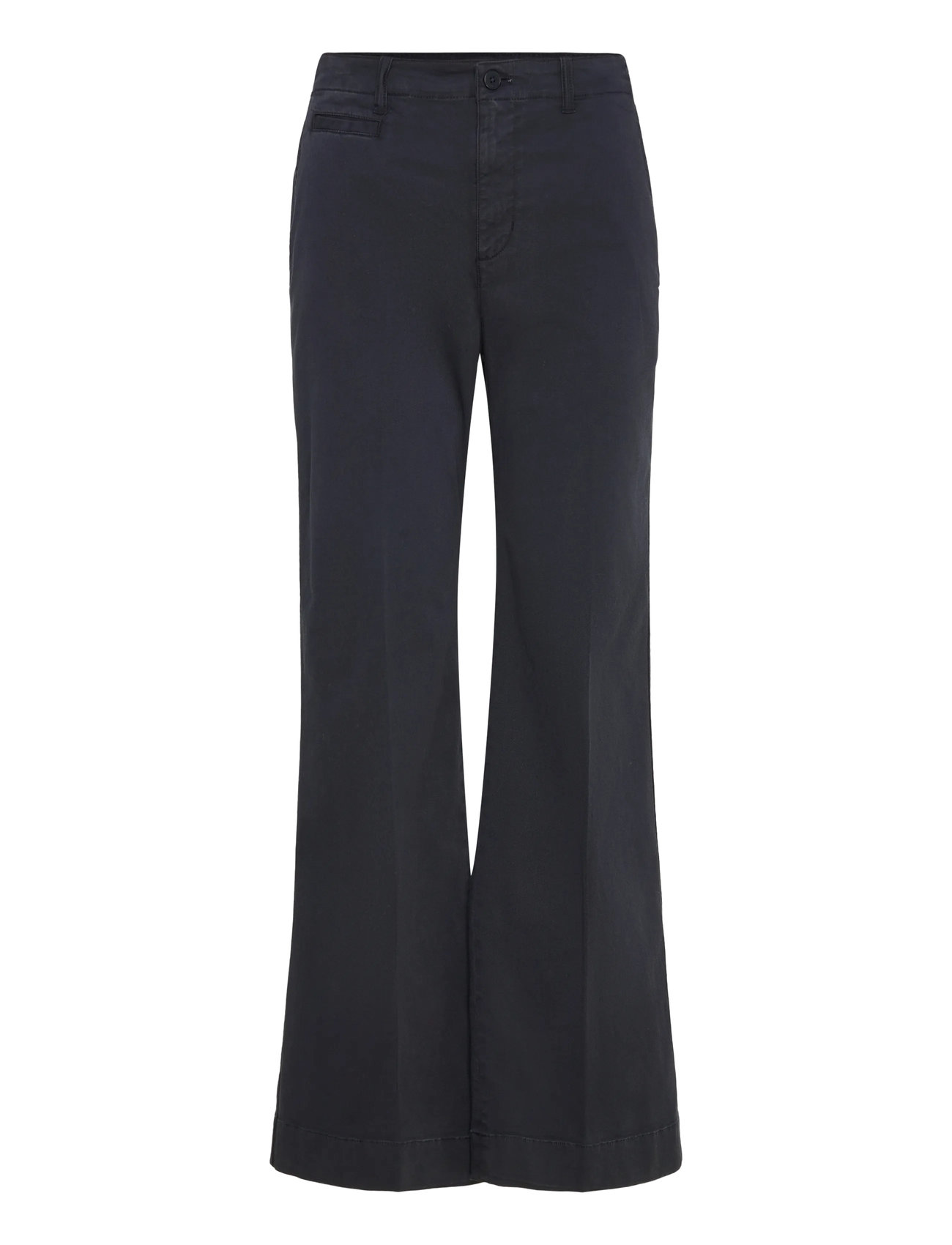 Lauren Ralph Lauren Stretch Cotton Chino Flare Pant, 34, Navy, Bukser > Chinos, Dame