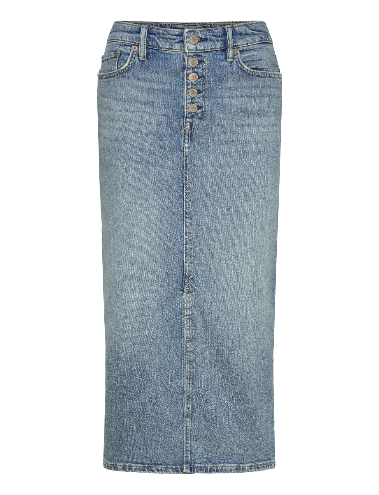 Lauren Ralph Lauren Denim Pencil Midi Skirt, 36, Blue, Nederdele > Maxi Nederdele, Dame