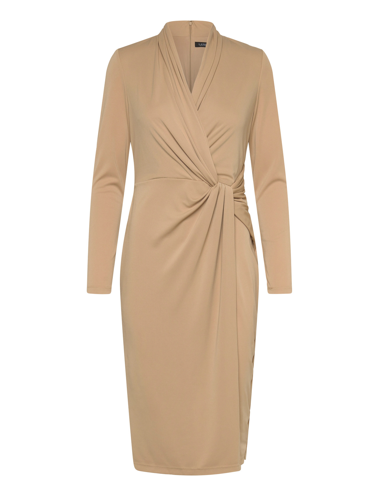 Lauren Ralph Lauren Str Matte Jersey-R-Knt-Dresses, 44, Beige, Kjoler > Knælange Og Midi, Dame