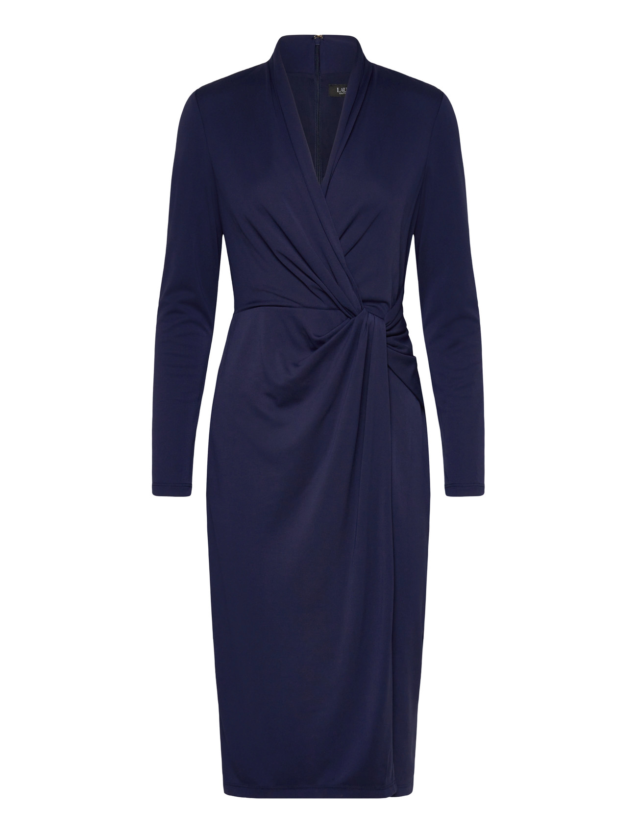 Lauren Ralph Lauren Str Matte Jersey-R-Knt-Dresses, 34, Navy, Kjoler > Knælange Og Midi, Dame