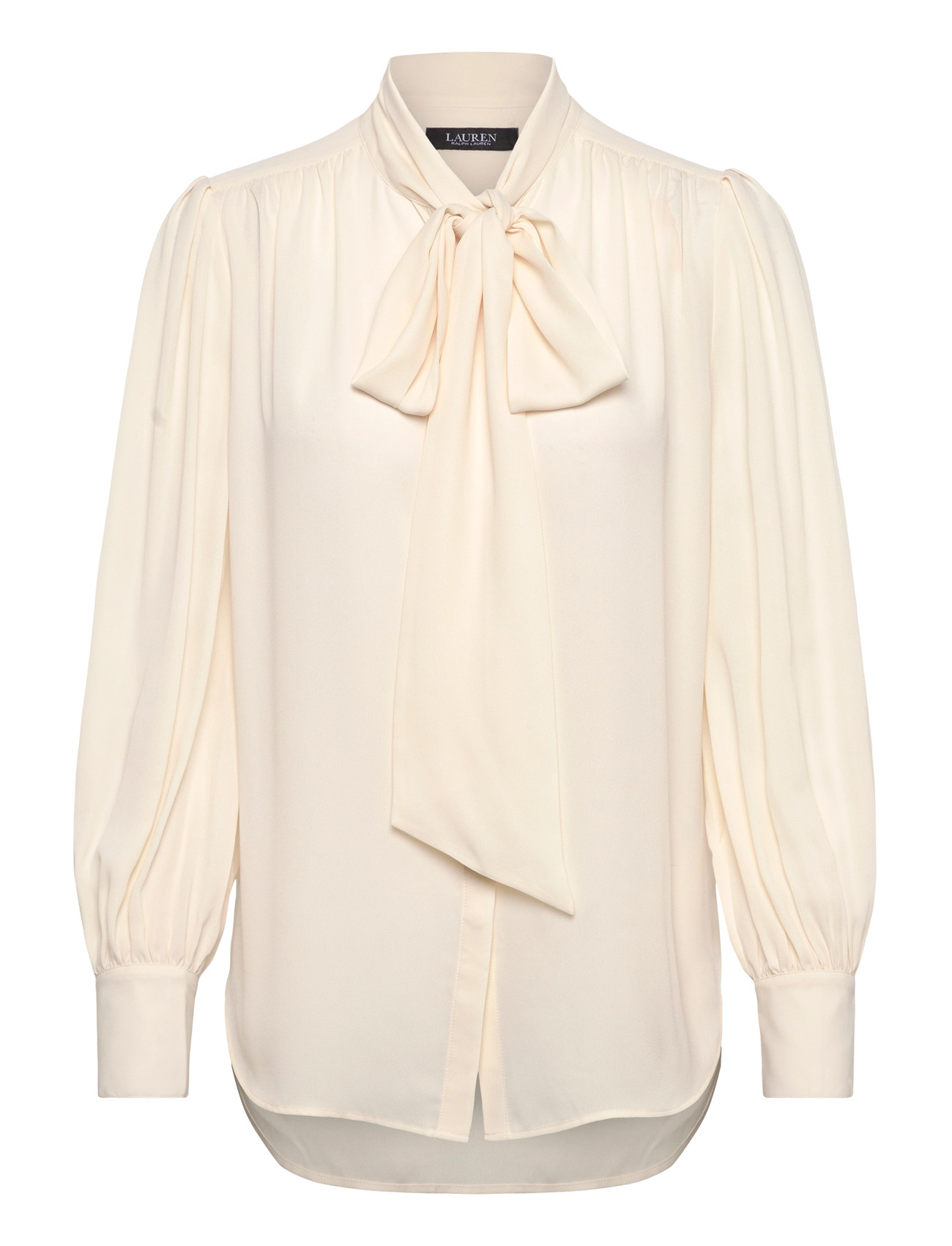 Lauren Ralph Lauren Georgette Tie-Neck Blouse, XS, Cream, Bluser > Langærmede, Dame