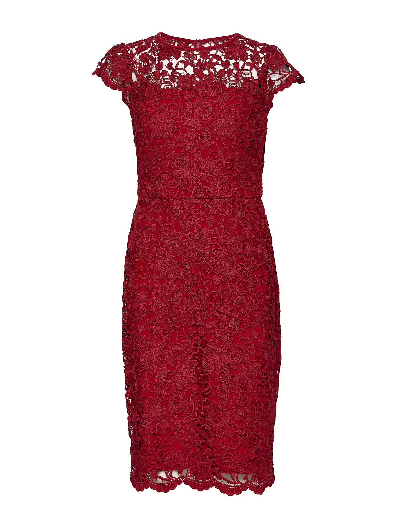 ralph lauren red lace dress