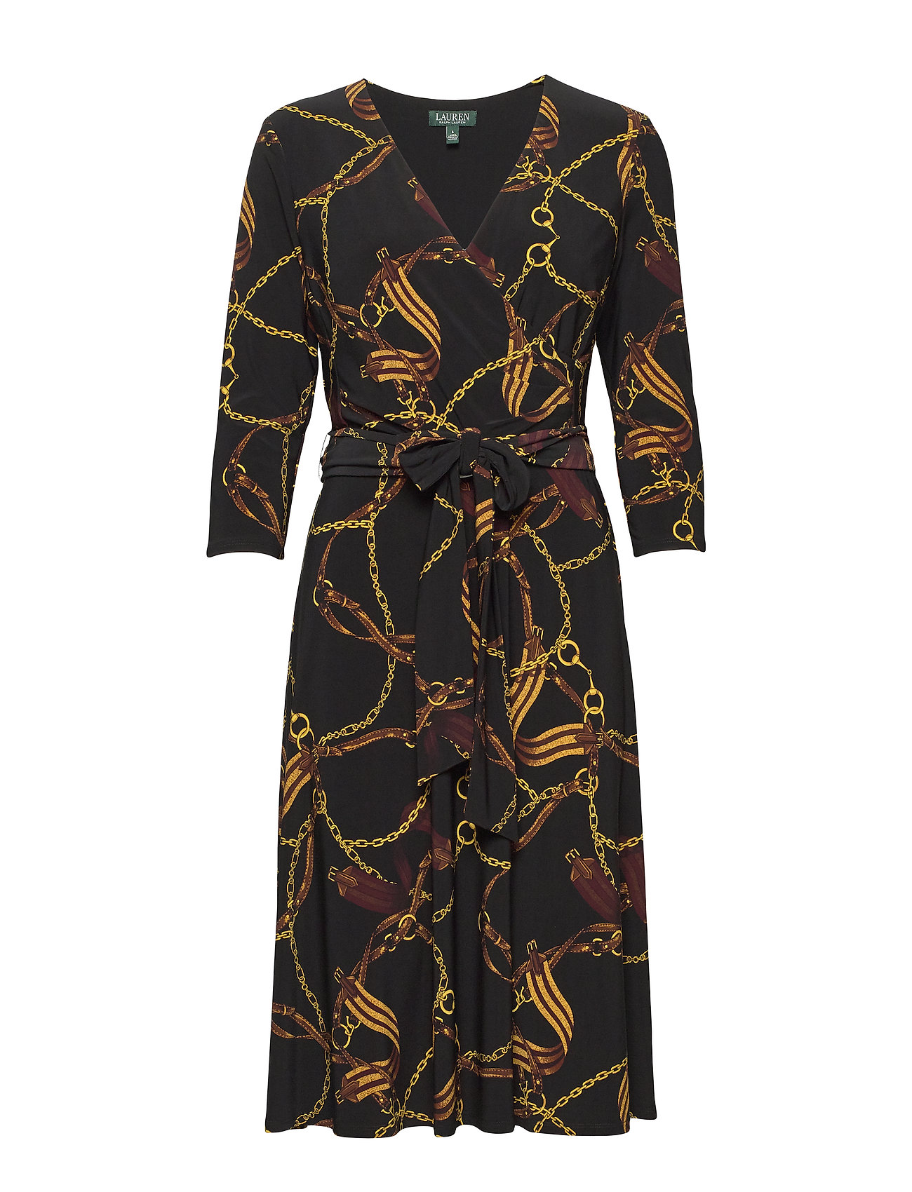 ralph lauren black and gold dress