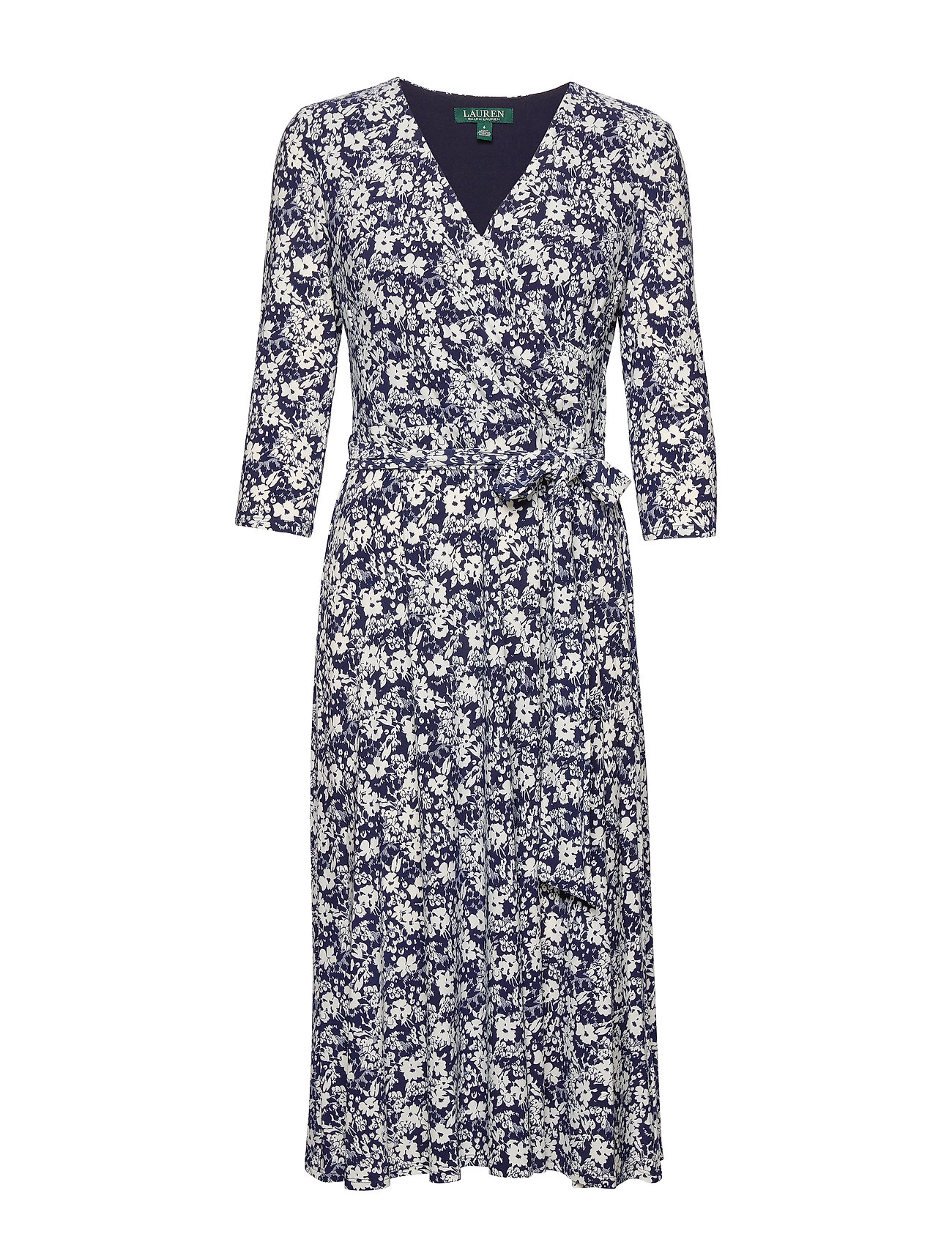 ralph lauren floral jersey surplice dress