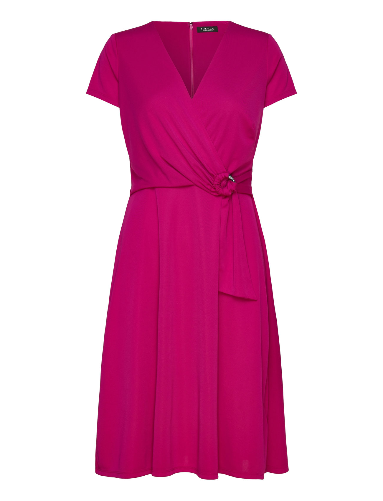 Surplice Jersey Dress Kort Kjole Pink Lauren Ralph Lauren
