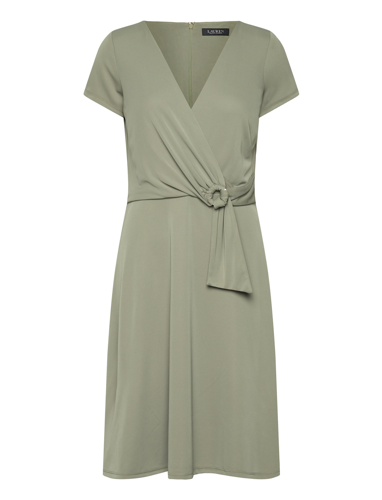 Surplice Jersey Dress Kort Kjole Green Lauren Ralph Lauren