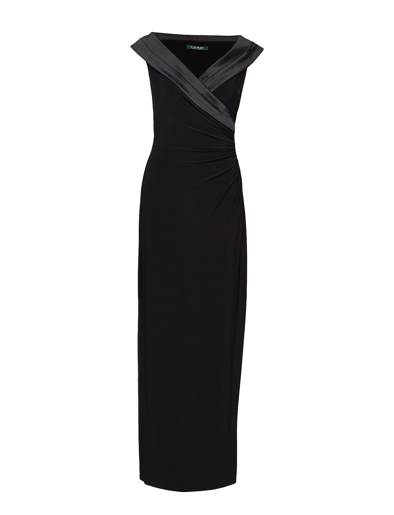 ralph lauren crepe off the shoulder gown