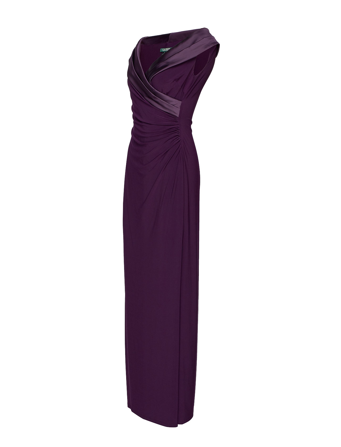 ralph lauren crepe sleeveless gown