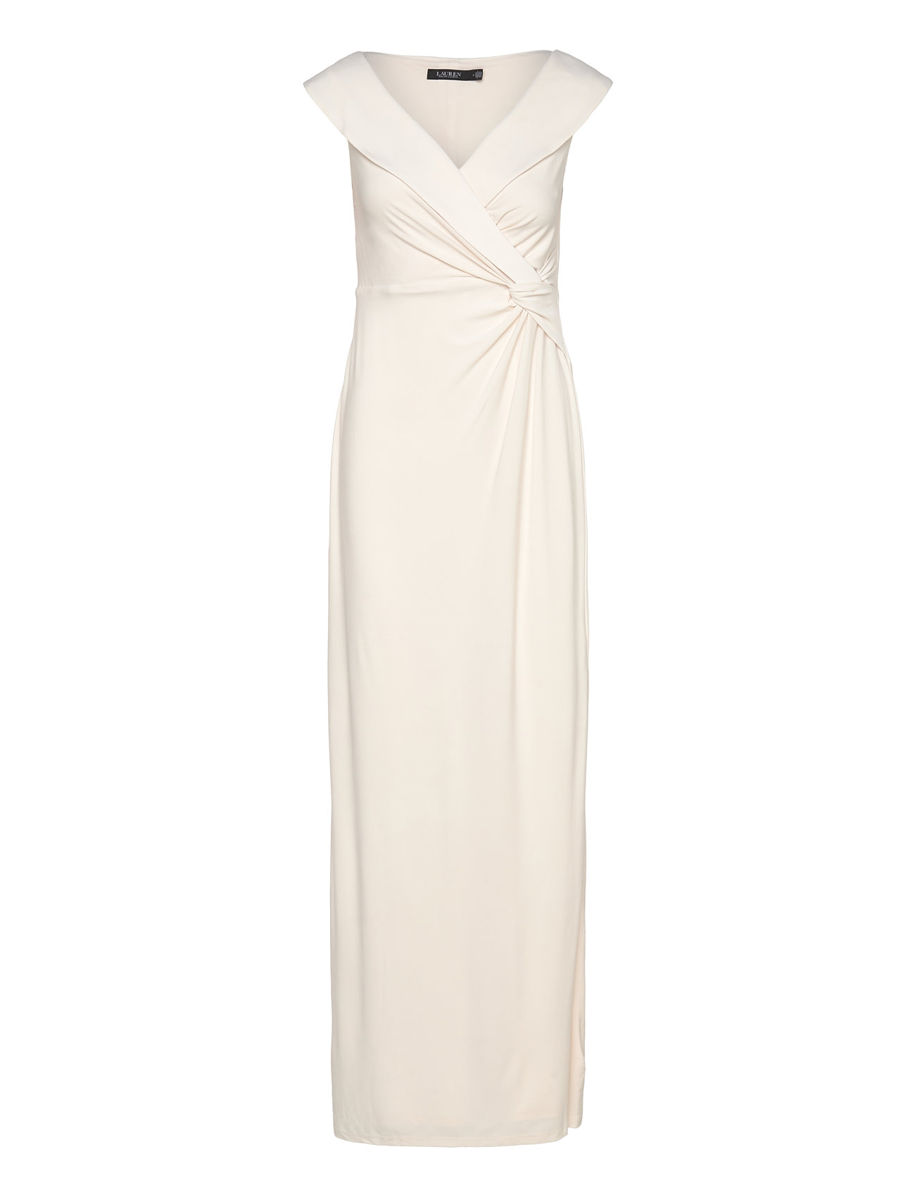 Lauren Ralph Lauren Jersey Off-The-Shoulder Gown Kräm