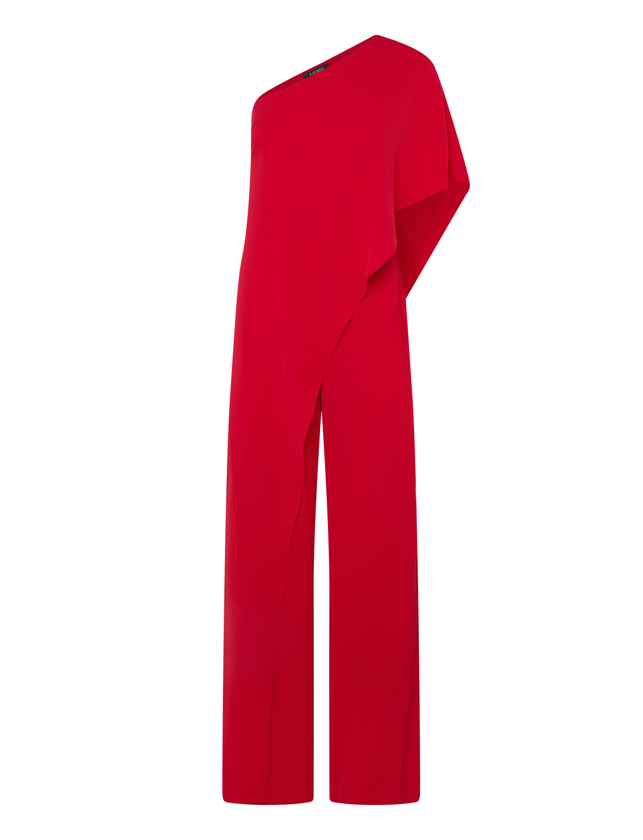 Lauren Ralph Lauren Cape Georgette One-Shoulder Jumpsuit, 42, Red, Underdele > Jumpsuits, Dame