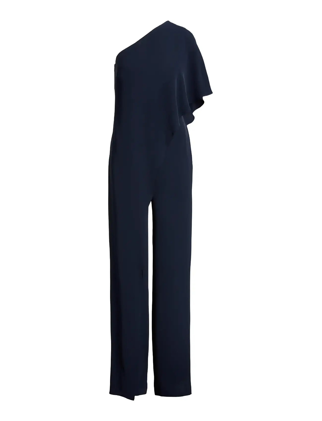 LAUREN RALPH LAUREN Cape Georgette One-Schulter Jumpsuit Navy - 38 - Damen
