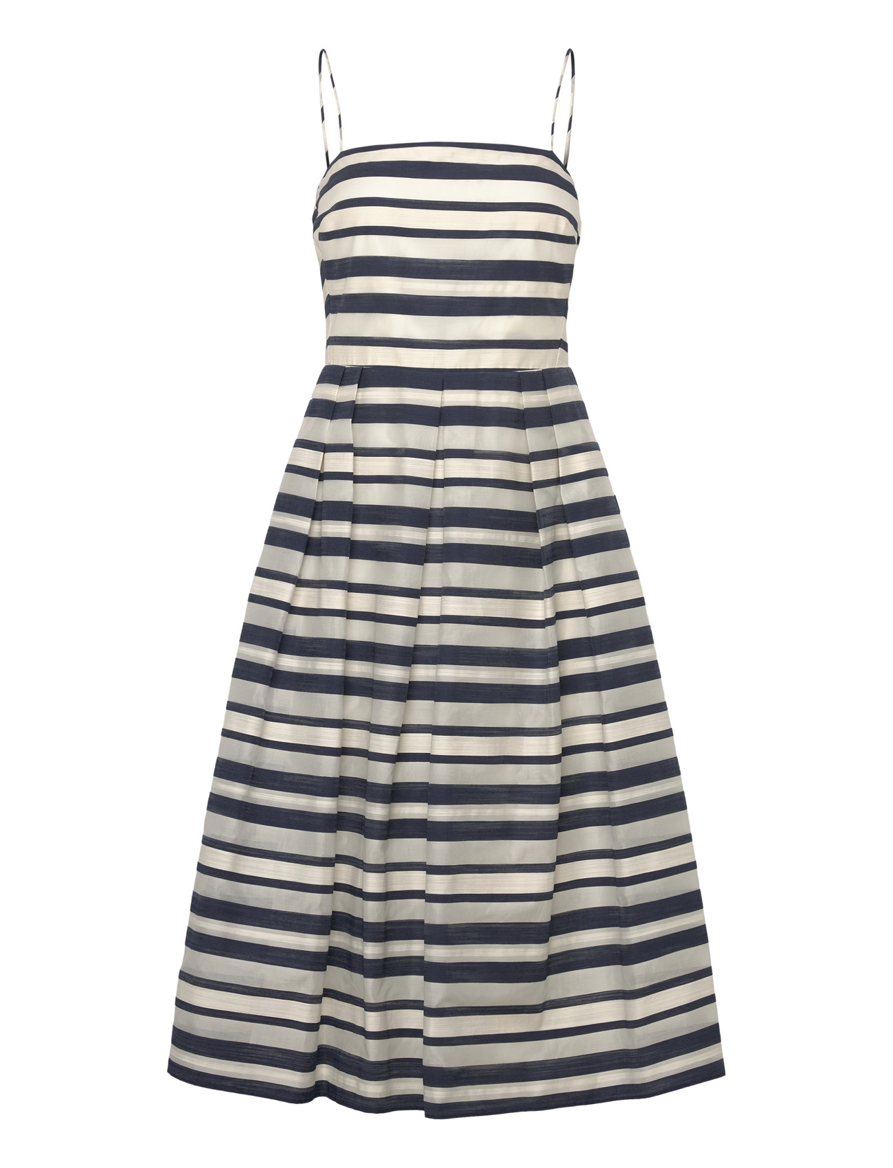 Lauren Ralph Lauren Striped Satin Sleeveless Cocktail Dress, 36, Navy, Kjoler > Knælange Og Midi, Dame