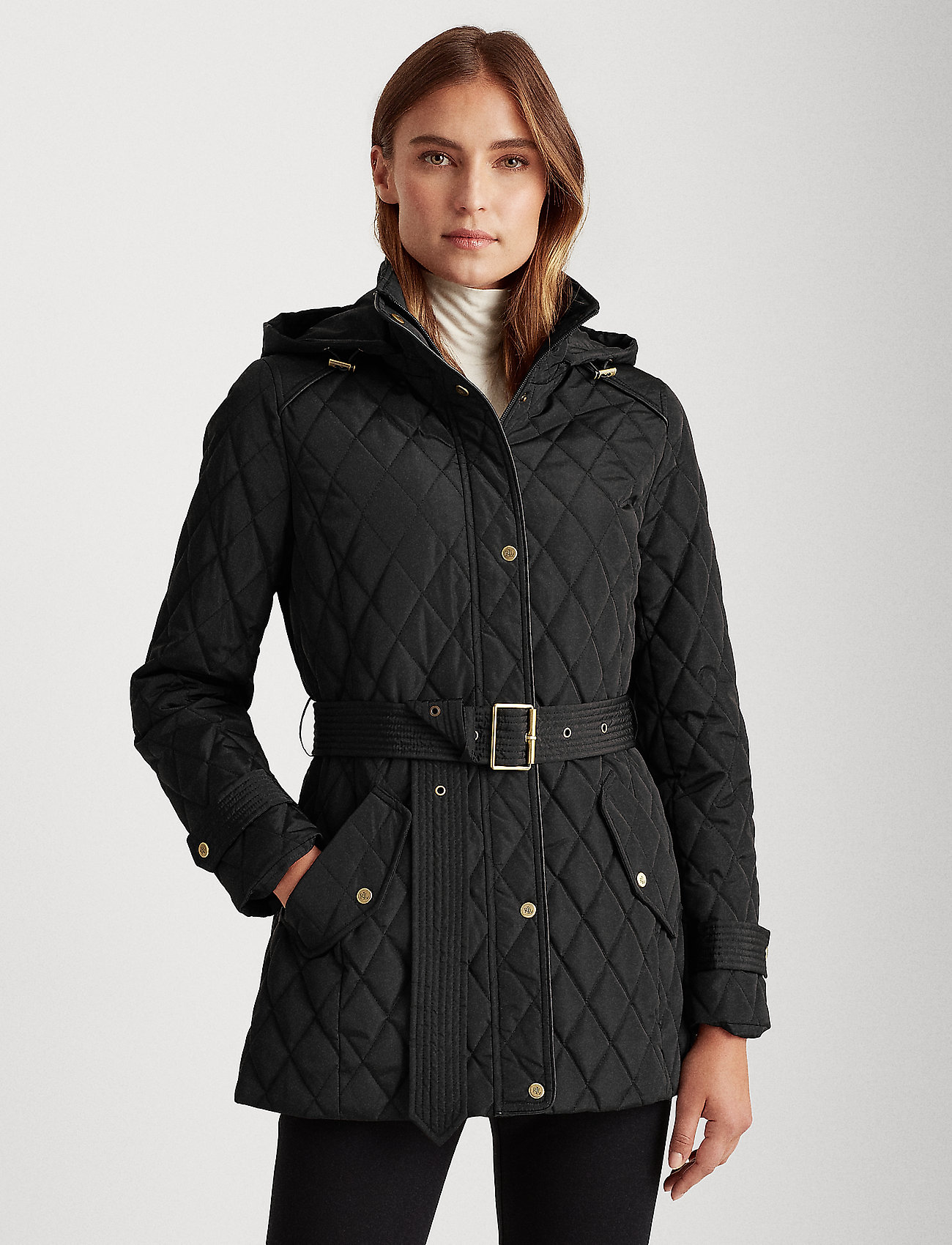 Quilted Hooded Jacket (Black) (£219 