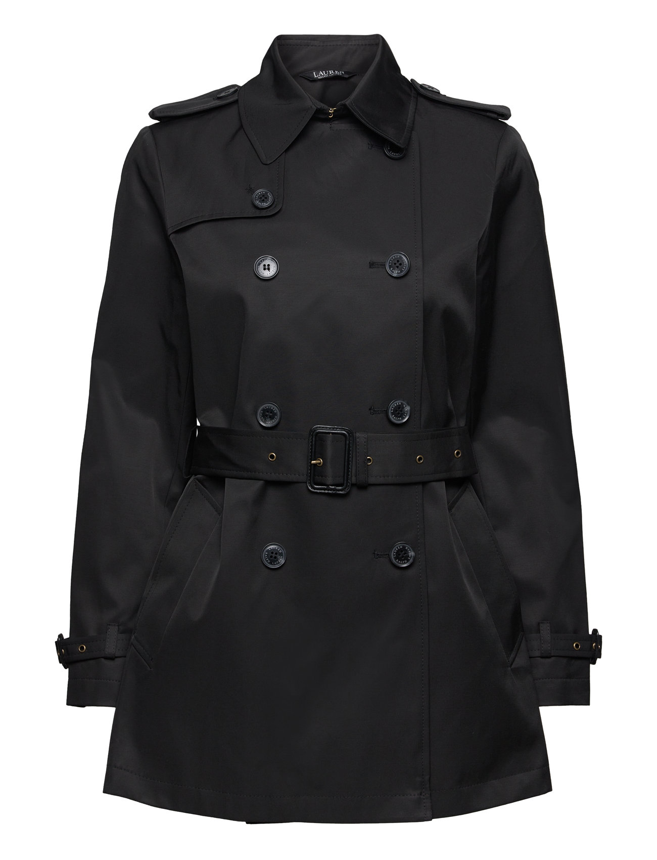 Belted Cotton-Blend Trench Coat Black Lauren Ralph Lauren