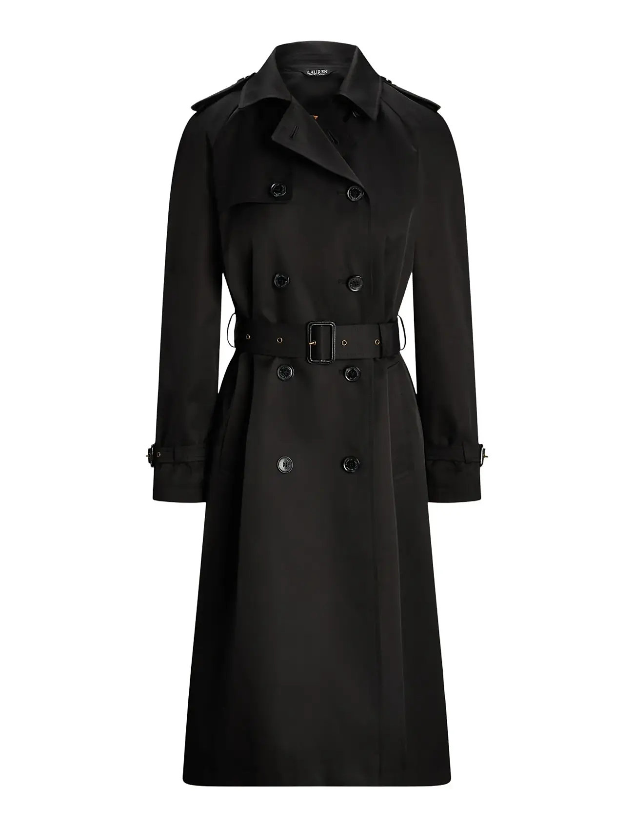 LAUREN RALPH LAUREN Double-Breasted Belted Trench Mantel Schwarz - XS - Damen