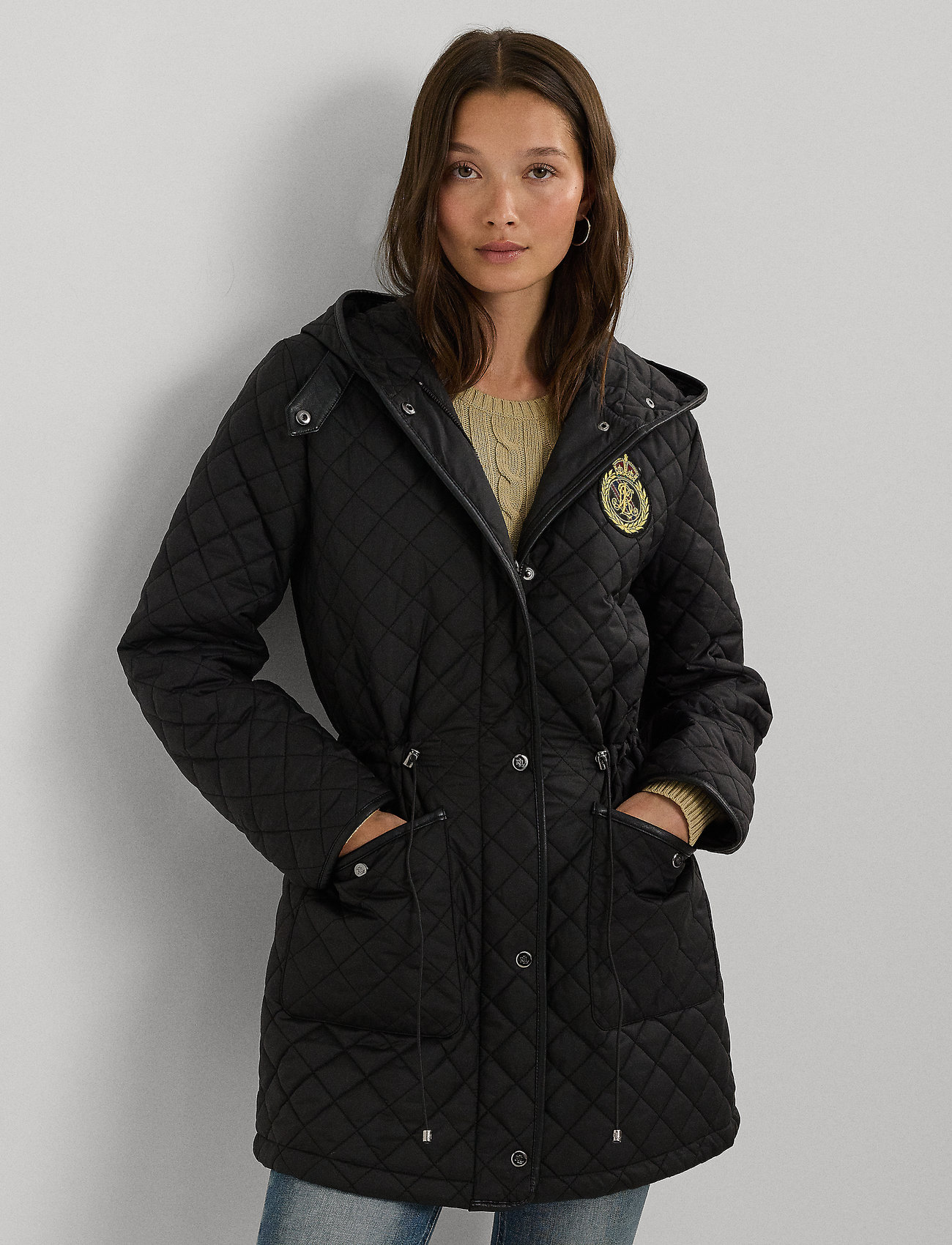 Lauren Ralph Lauren Crest-patch Diamond-quilted Hooded Coat