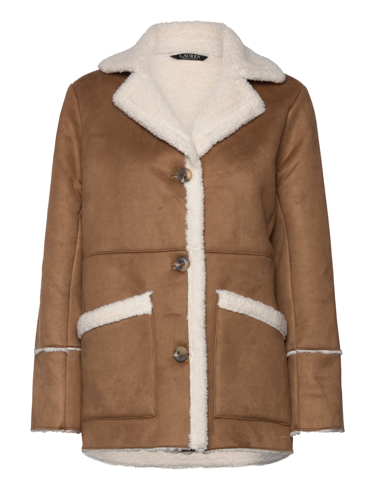 Lauren Ralph Lauren Faux-Shearling & Faux-Suede Coat Brun