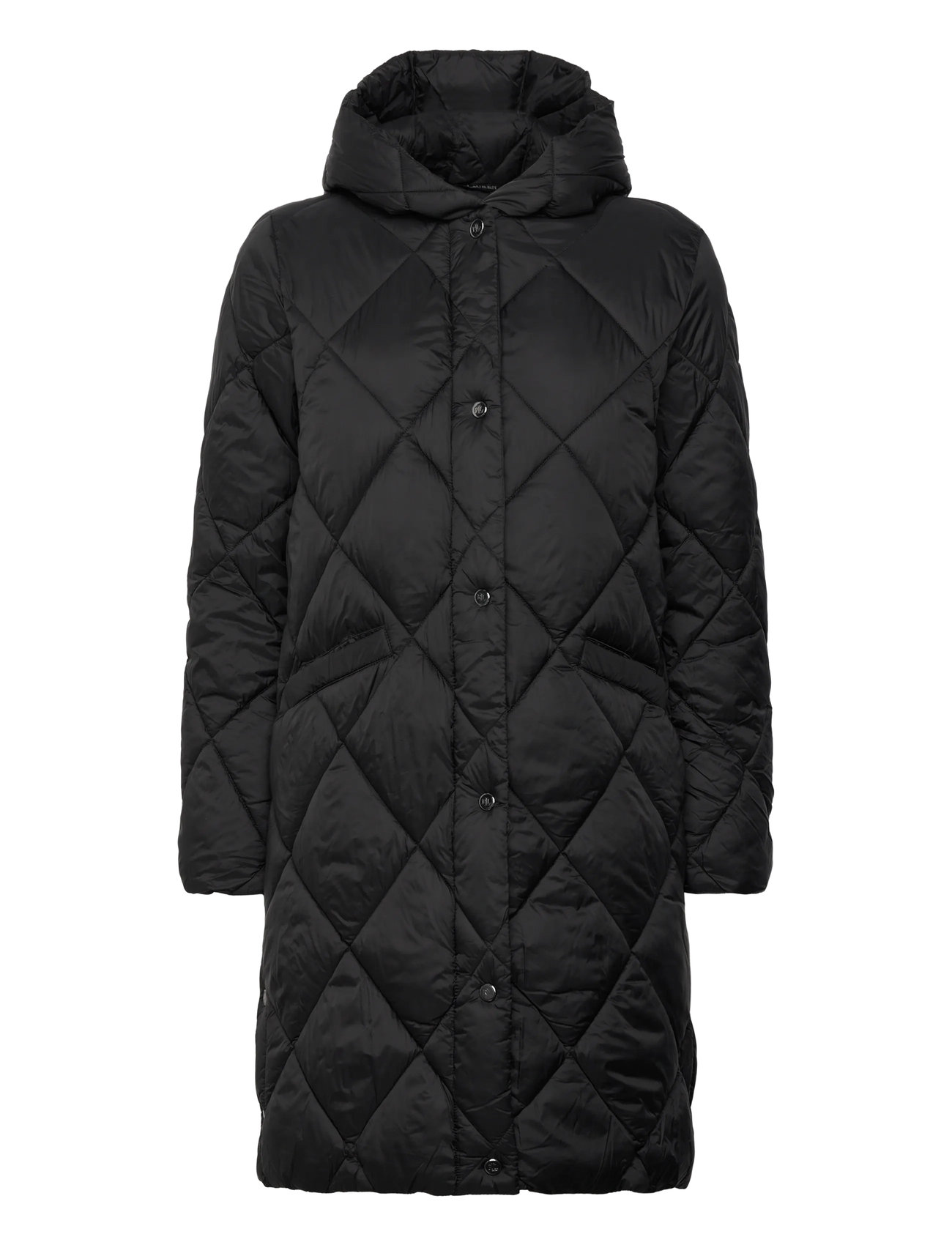 LAUREN RALPH LAUREN Hooded Diamond-Quilted Down Mantel Schwarz - L - Damen
